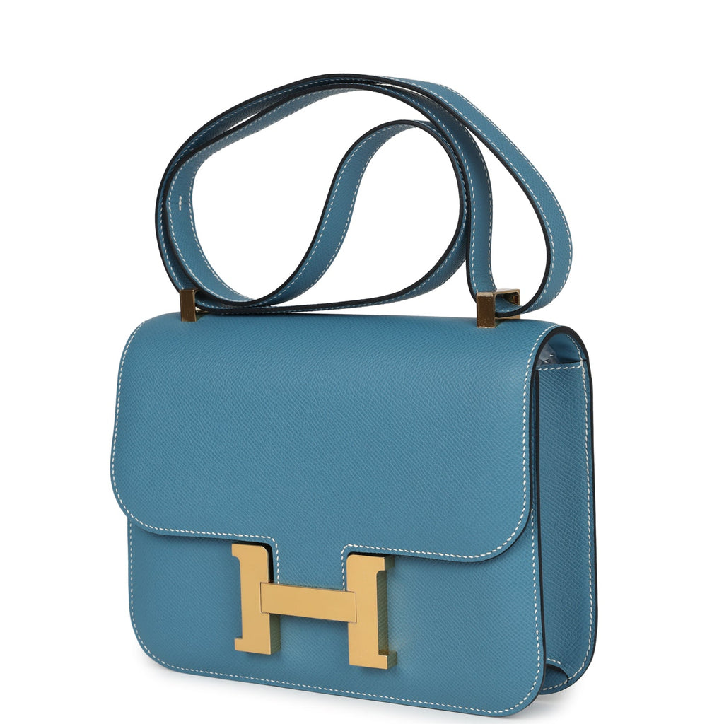Constance 1-24 Blue Jean Epsom Gold Hardware