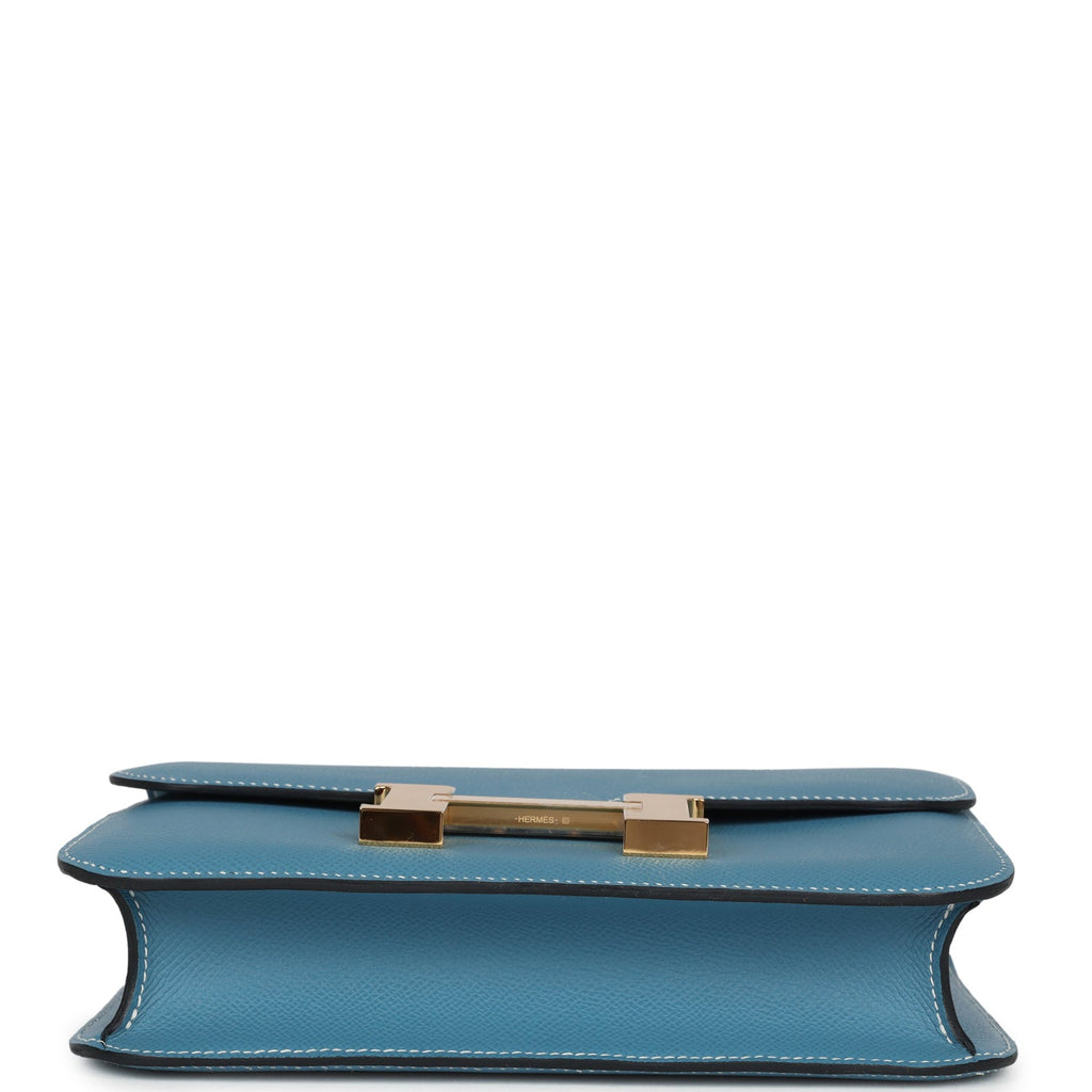 Constance 1-24 Blue Jean Epsom Gold Hardware