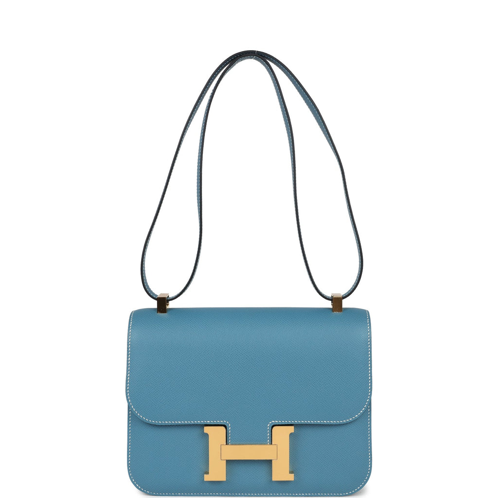 Constance 1-24 Blue Jean Epsom Gold Hardware