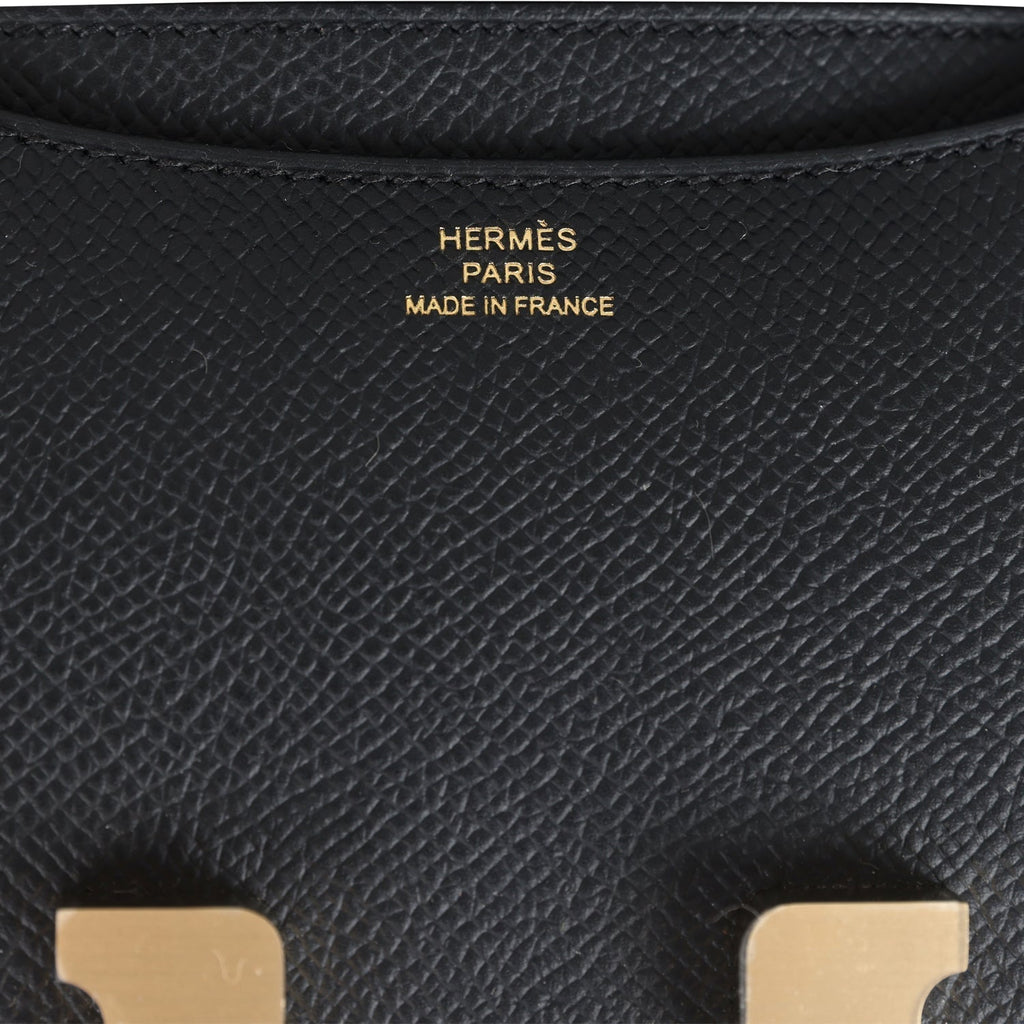 Constance 18 Black Epsom Brushed Gold Hardware