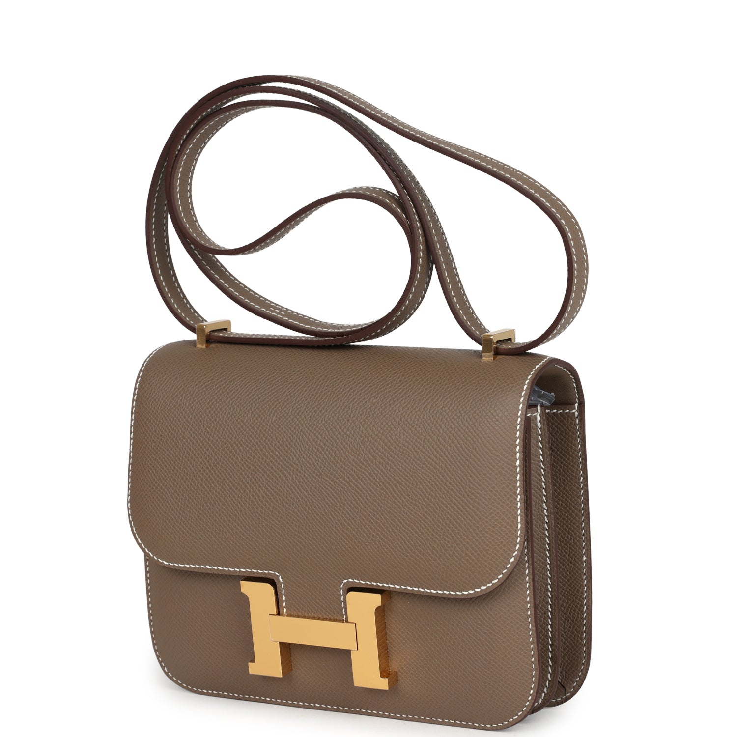 Constance 18 Etoupe Epsom Gold Hardware