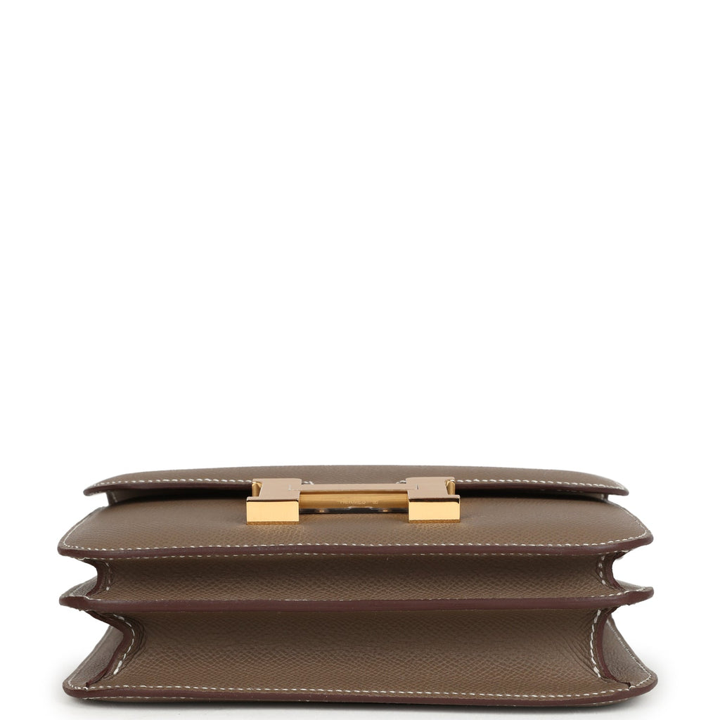 Constance 18 Etoupe Epsom Gold Hardware