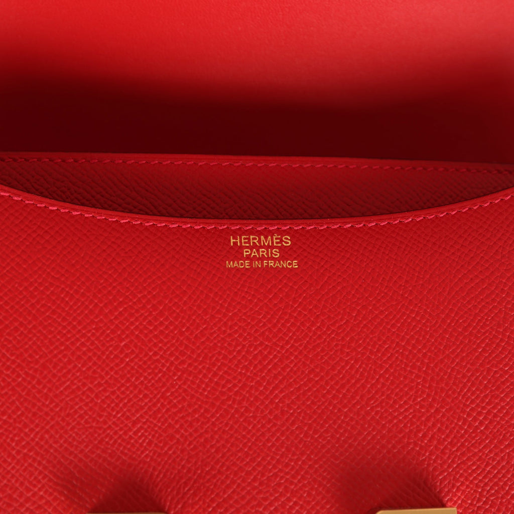Constance 24 Rouge Casaque Epsom Gold Hardware