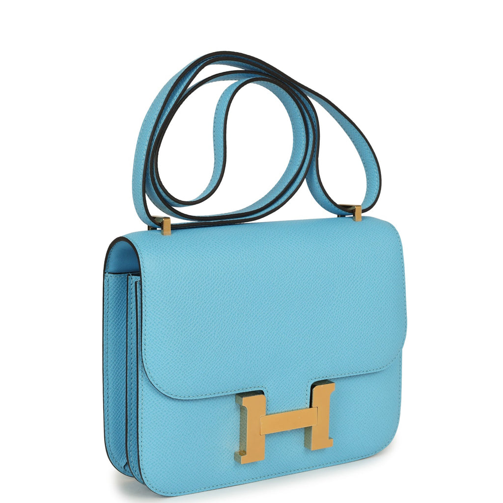 Constance 1-18 Celeste Epsom Gold Hardware