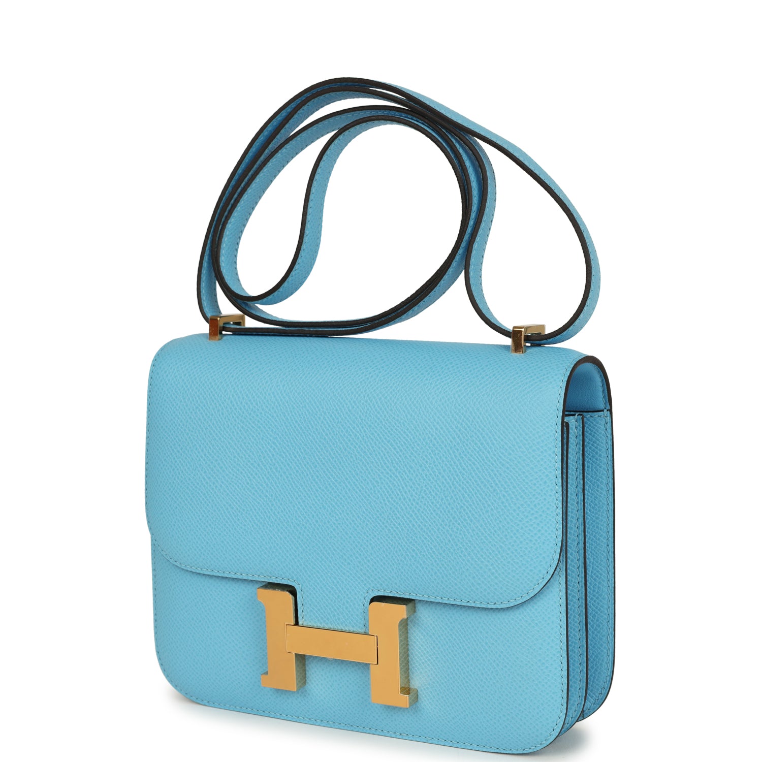 Constance 1-18 Celeste Epsom Gold Hardware