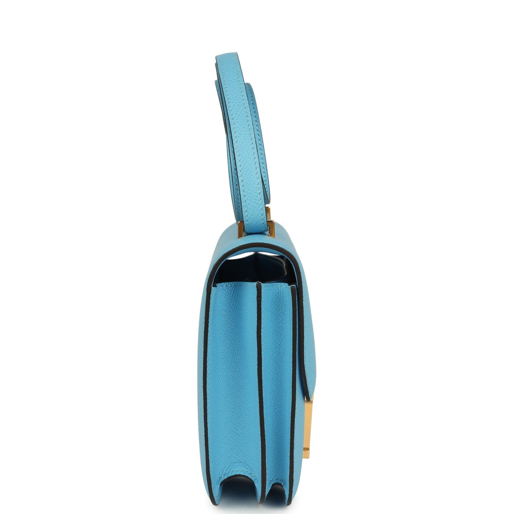 Constance 1-18 Celeste Epsom Gold Hardware