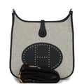 Evelyne III PM Black Clemence and Ecru Toile Gold Hardware