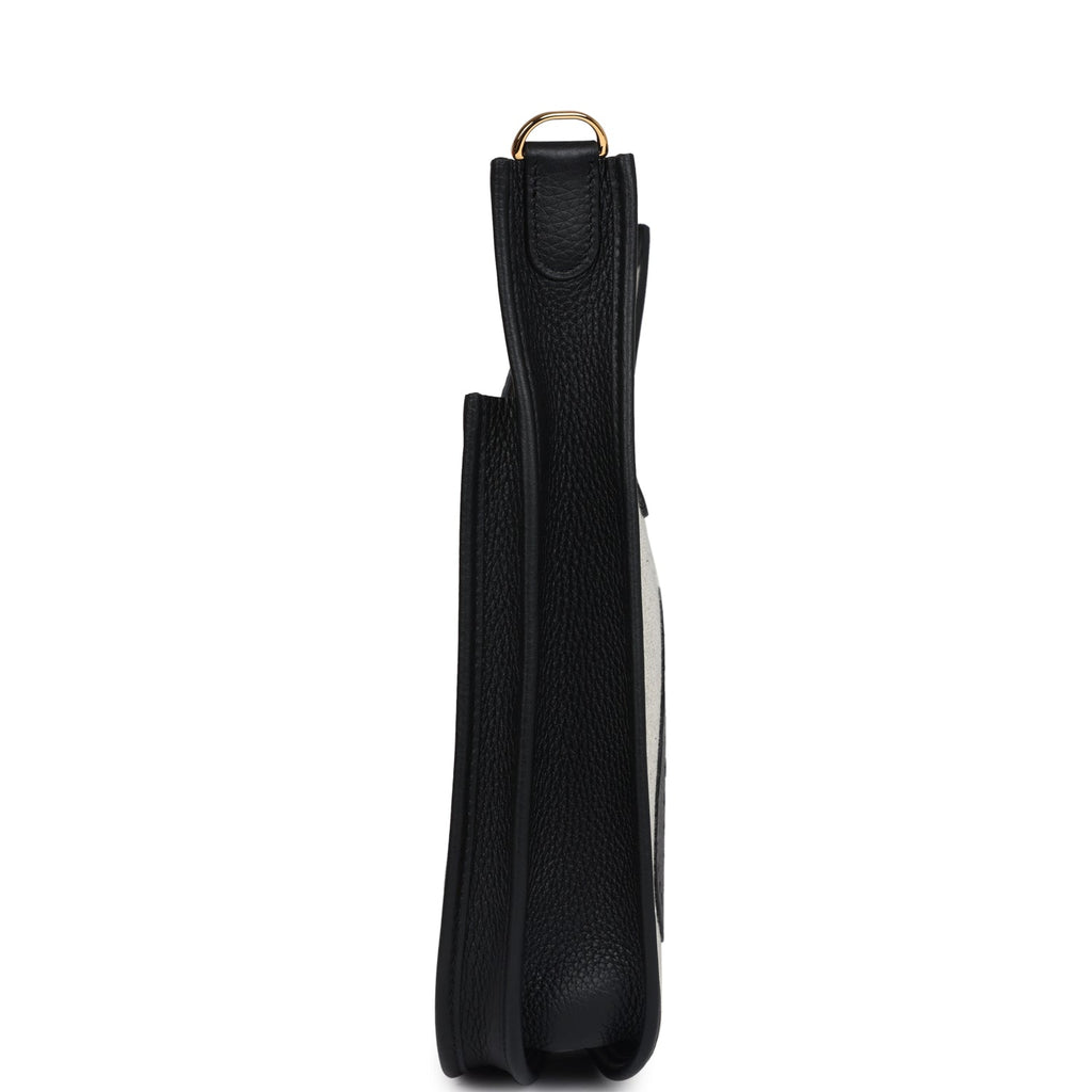 Evelyne III PM Black Clemence and Ecru Toile Gold Hardware