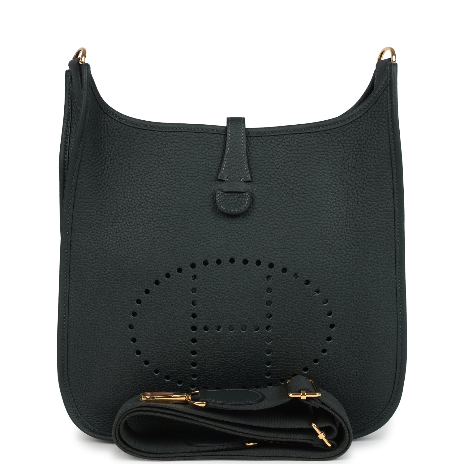 Evelyne III PM Vert Fonce Clemence Gold Hardware