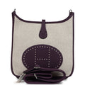 Evelyne III PM Cassis Clemence and Ecru Toile H Palladium Hardware