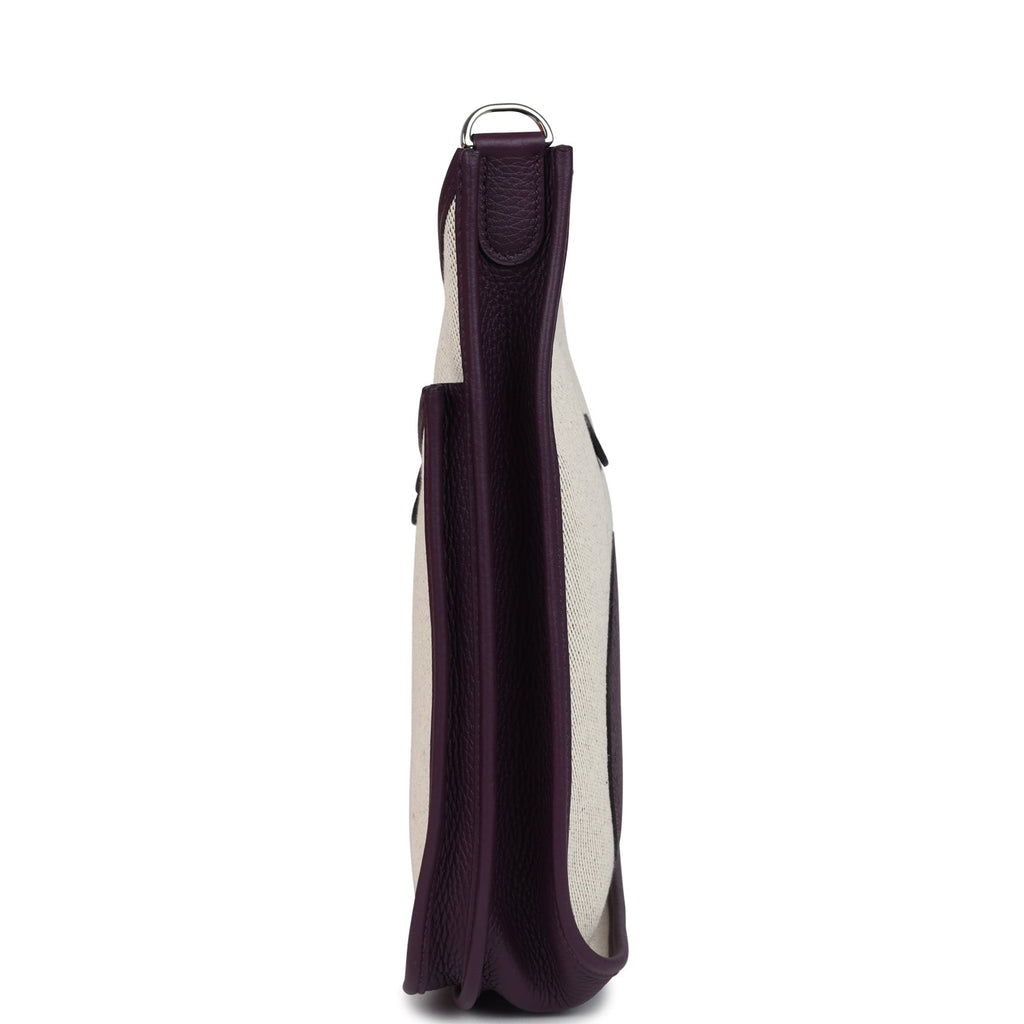 Evelyne III PM Cassis Clemence and Ecru Toile H Palladium Hardware