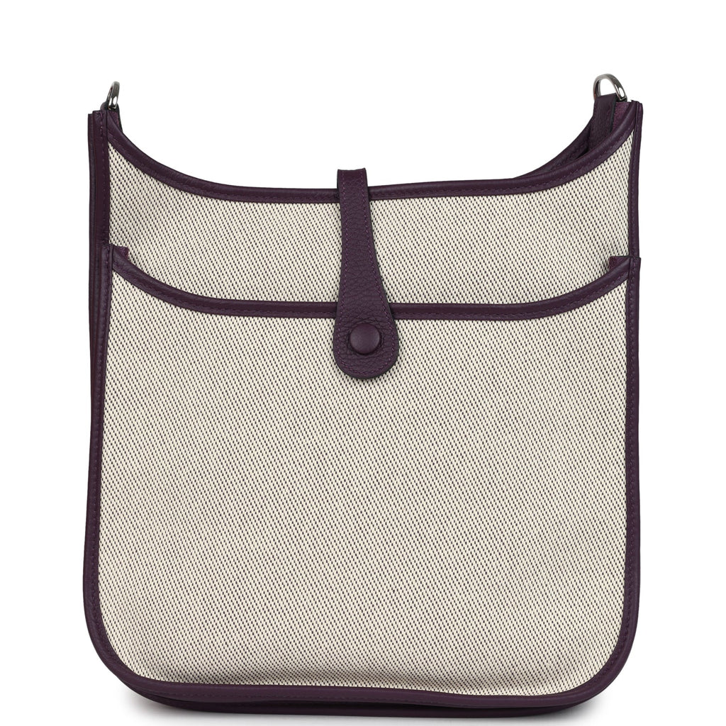Evelyne III PM Cassis Clemence and Ecru Toile H Palladium Hardware