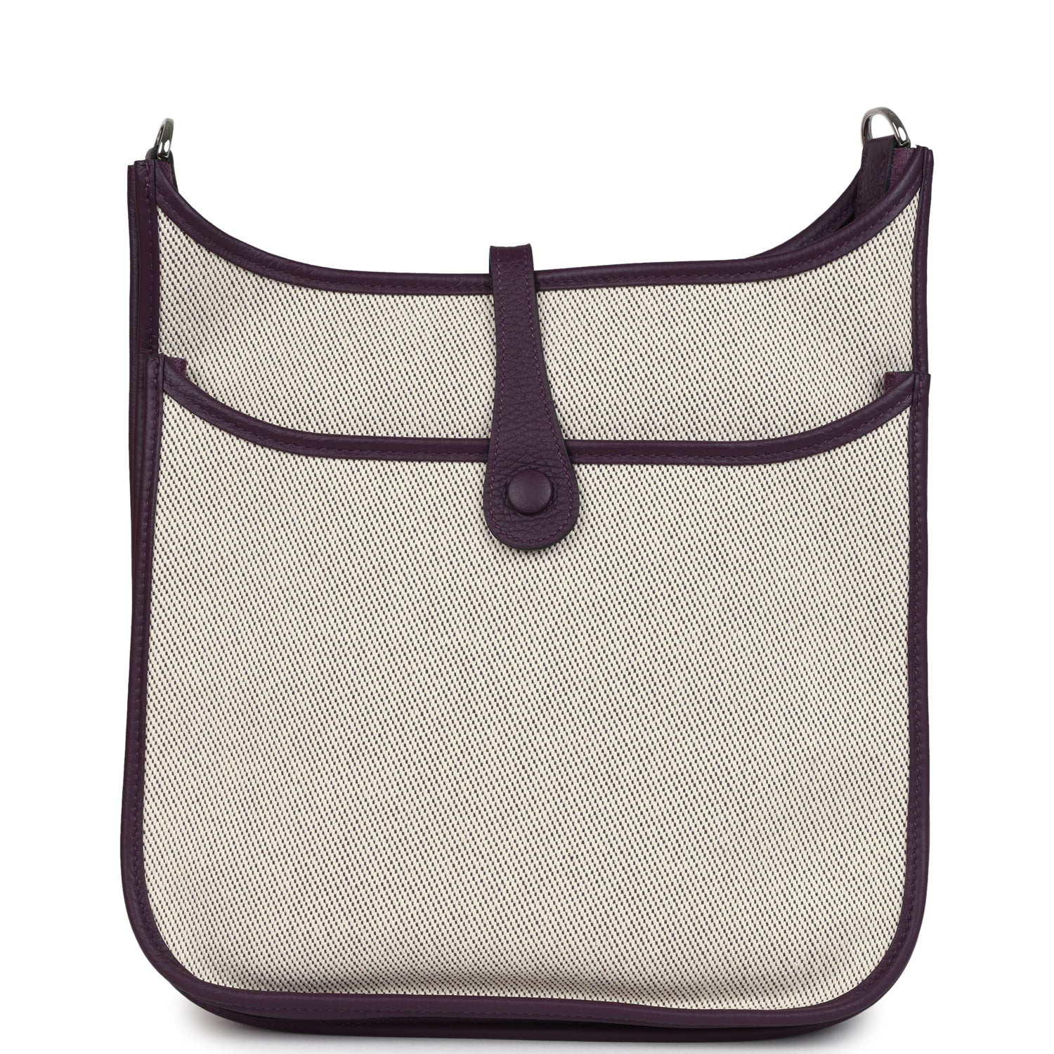 Evelyne III PM Cassis Clemence and Ecru Toile H Palladium Hardware