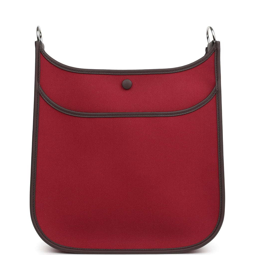 Neo Evelyne PM Rubis Officier Canvas and Rouge Sellier Swift Palladium Hardware
