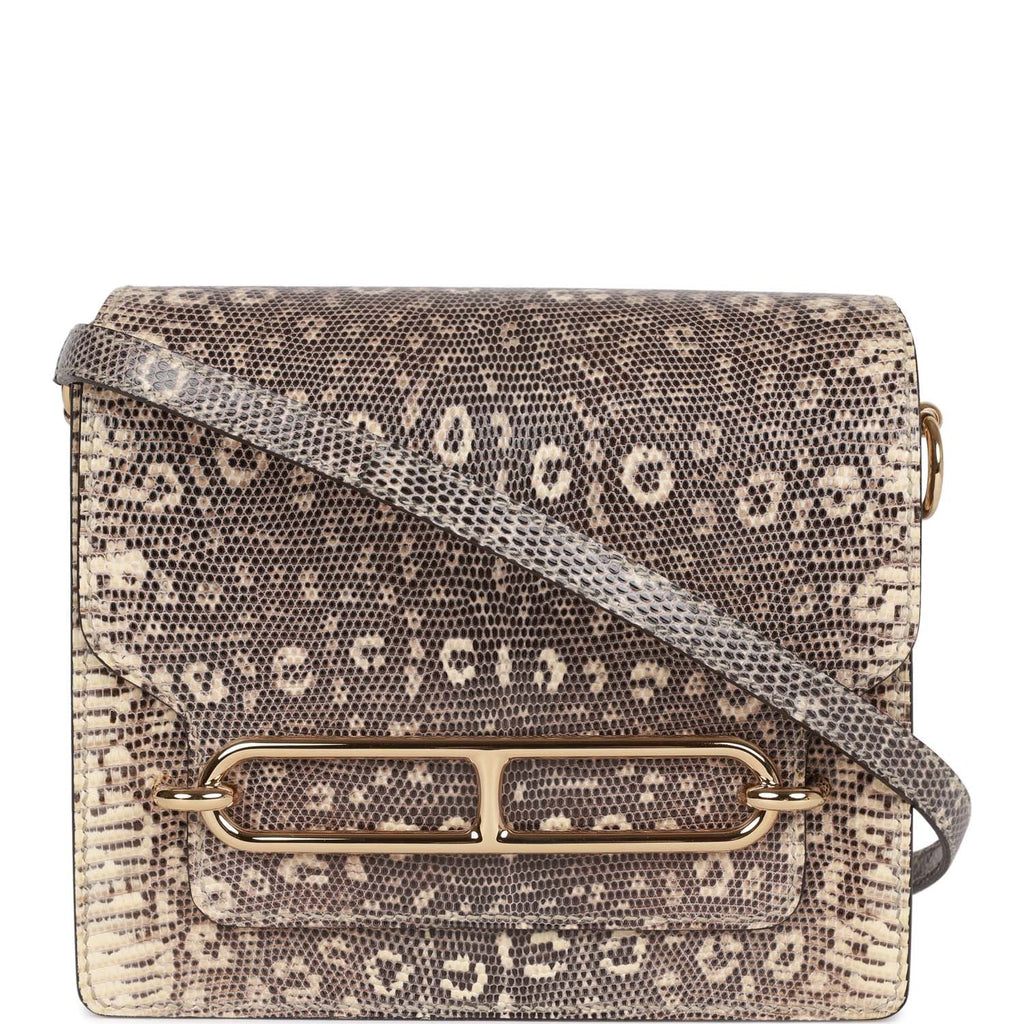 Mini Sac Roulis Ombre Lizard Varanus Salvator Gold Hardware