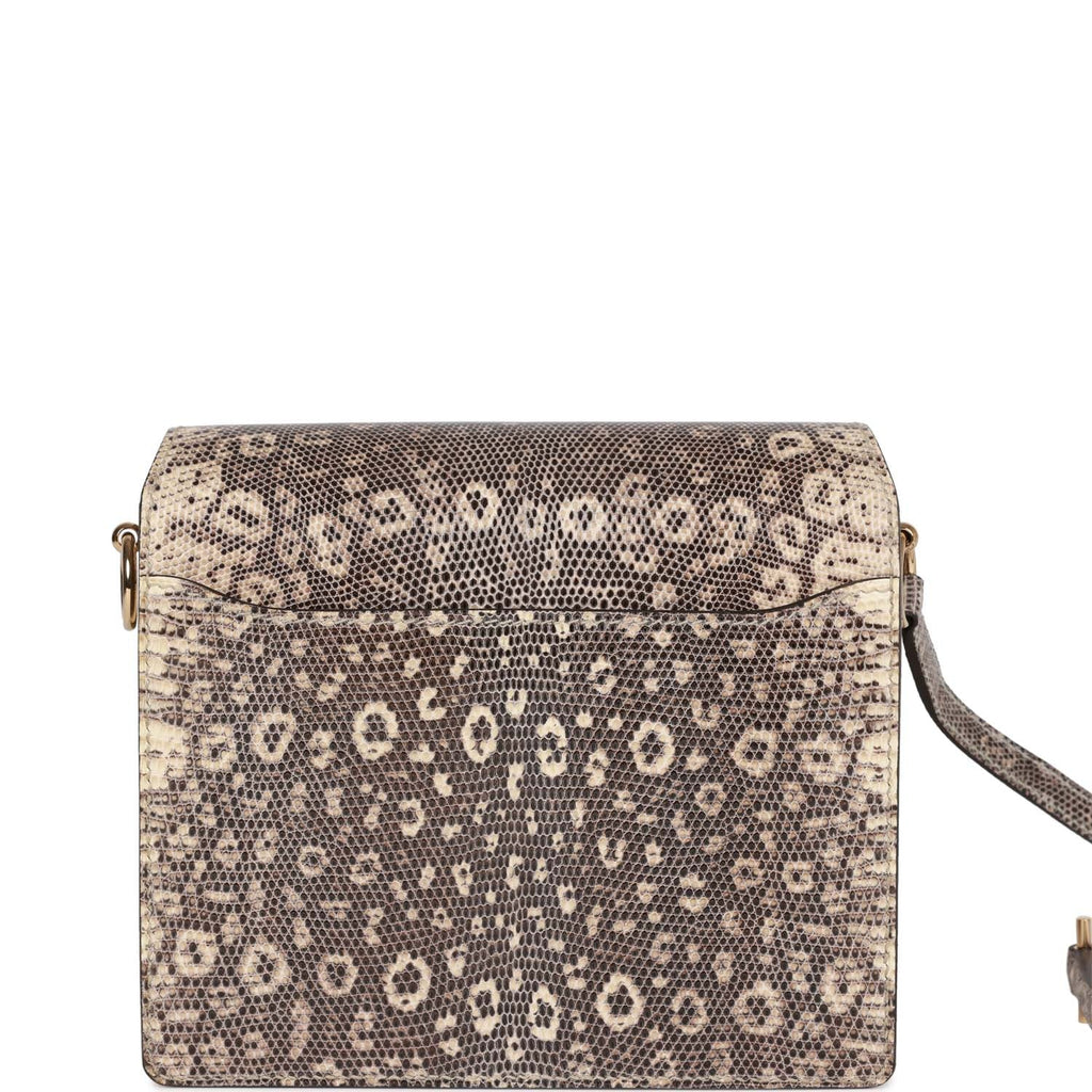 Mini Sac Roulis Ombre Lizard Varanus Salvator Gold Hardware