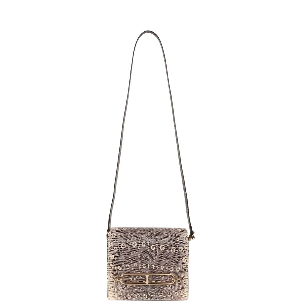 Mini Sac Roulis Ombre Lizard Varanus Salvator Gold Hardware