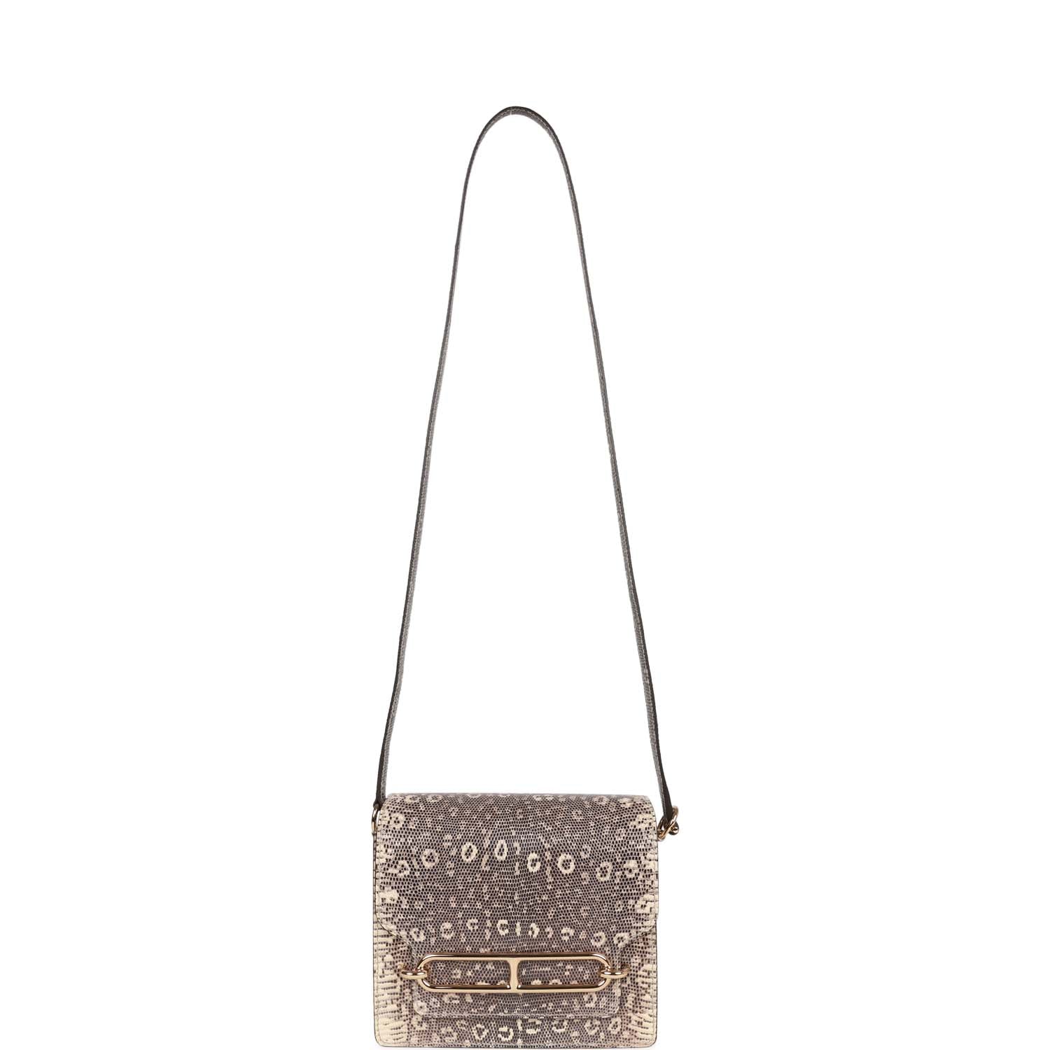 Mini Sac Roulis Ombre Lizard Varanus Salvator Gold Hardware