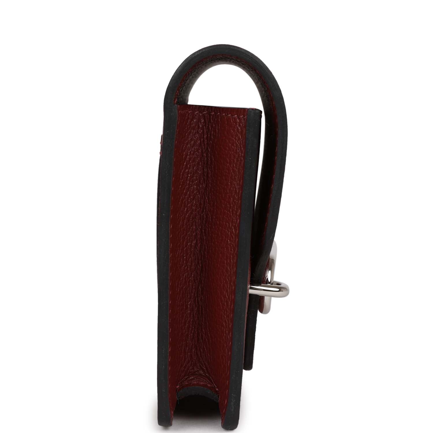 Roulis Slim Wallet Bi-Color Rouge H/Rose Azalee Evercolor Palladium Hardware