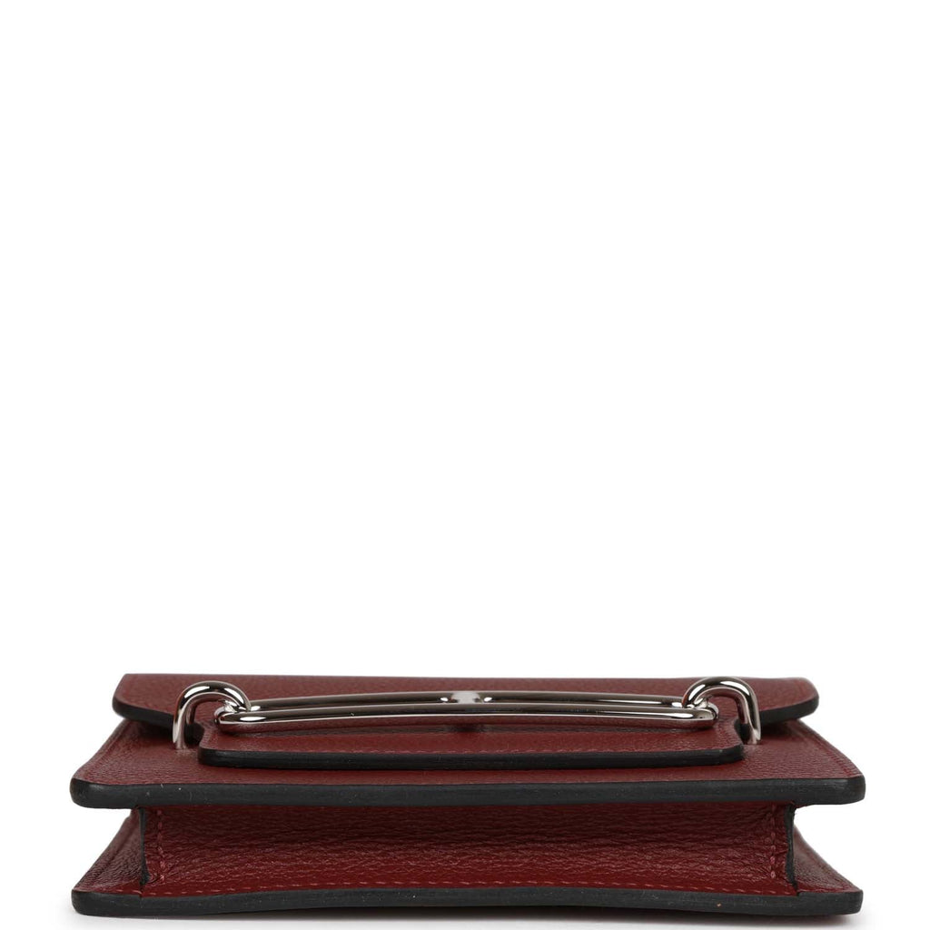Roulis Slim Wallet Bi-Color Rouge H/Rose Azalee Evercolor Palladium Hardware