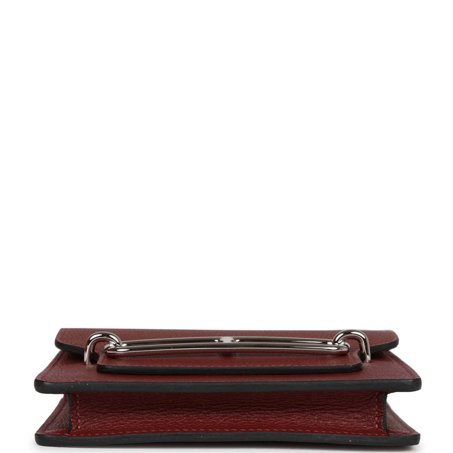 Roulis Slim Wallet Bi-Color Rouge H/Rose Azalee Evercolor Palladium Hardware