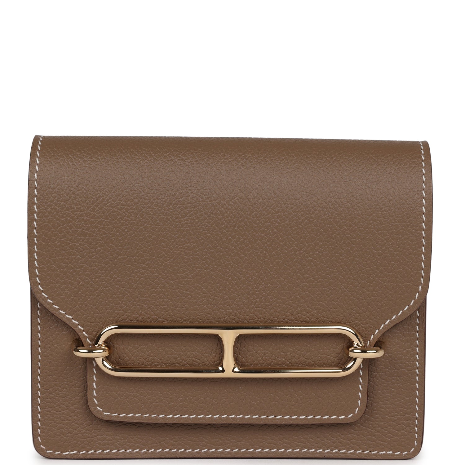Roulis Slim Wallet Etoupe Evercolor Gold Hardware