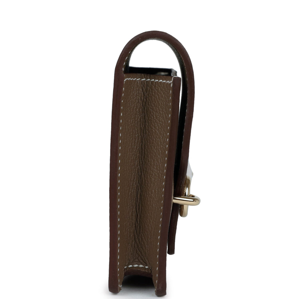 Roulis Slim Wallet Etoupe Evercolor Gold Hardware