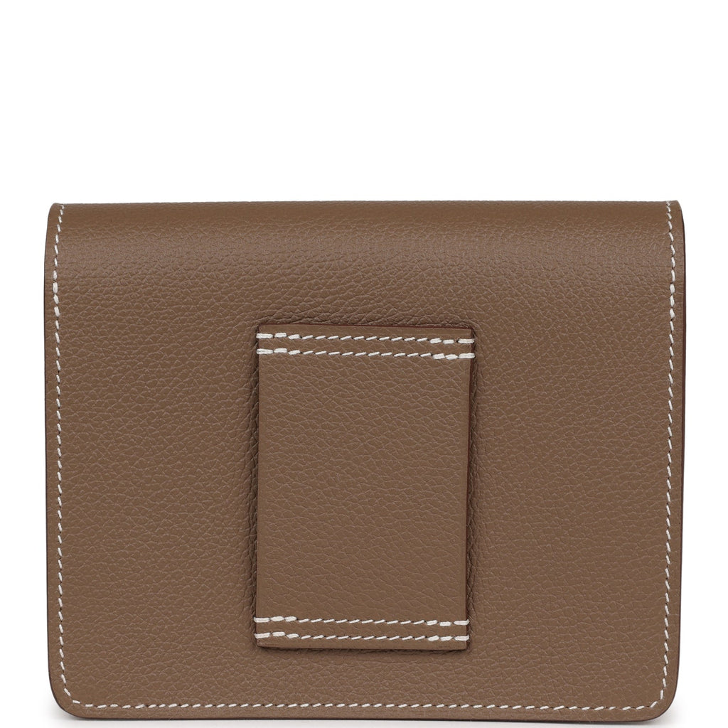 Roulis Slim Wallet Etoupe Evercolor Gold Hardware