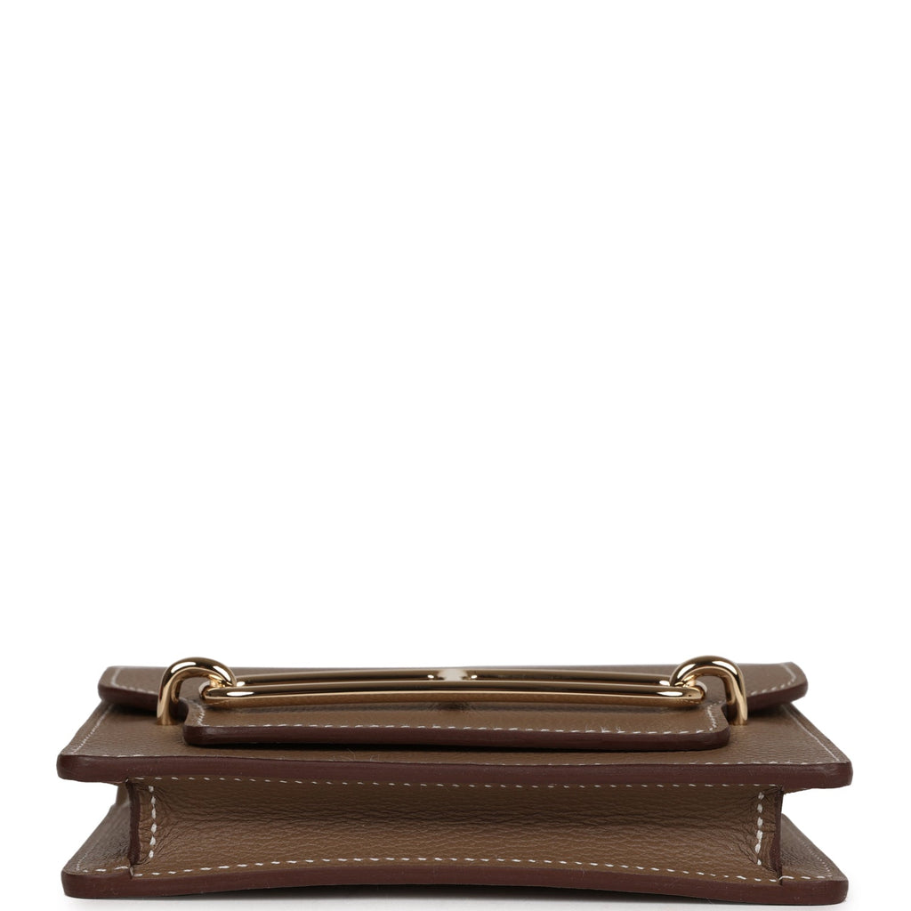 Roulis Slim Wallet Etoupe Evercolor Gold Hardware