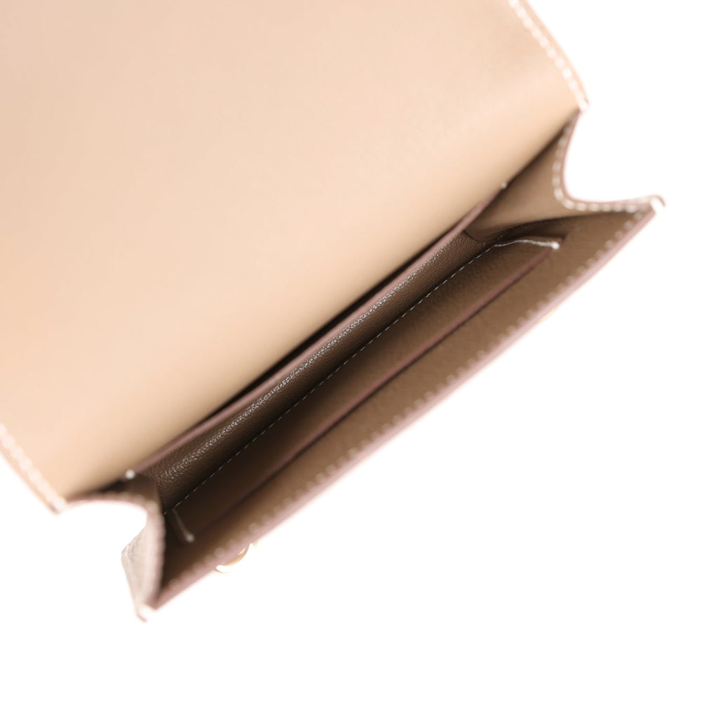 Roulis Slim Wallet Etoupe Evercolor Gold Hardware