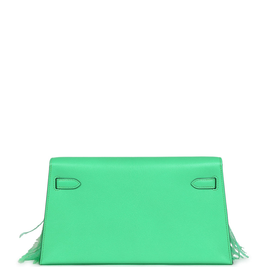 Kelly Elan Foile Vert Comics Chevre and Ostrich Feather Palladium Hardware