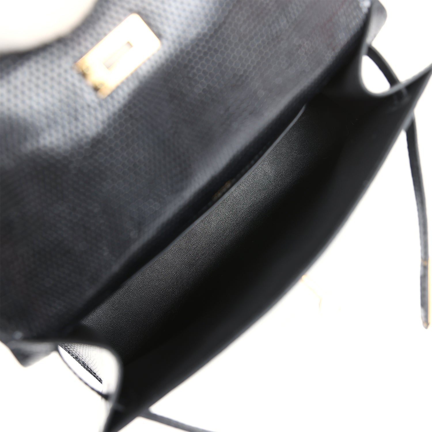 Kelly Pochette Black Varanus Niloticus Lizard Gold Hardware