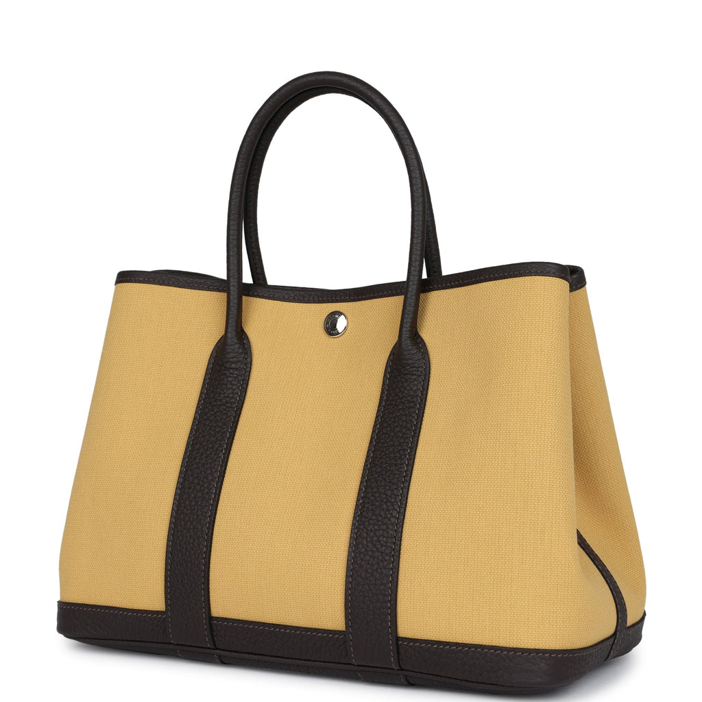 Garden Party 30 Paille Toile Militaire Canvas and Ebene Negonda Palladium Hardware