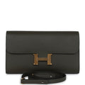 Constance Wallet To Go Vert De Gris Epsom Gold Hardware