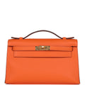 Special Order (HSS) Kelly Pochette Orange Verso Swift Gold Hardware
