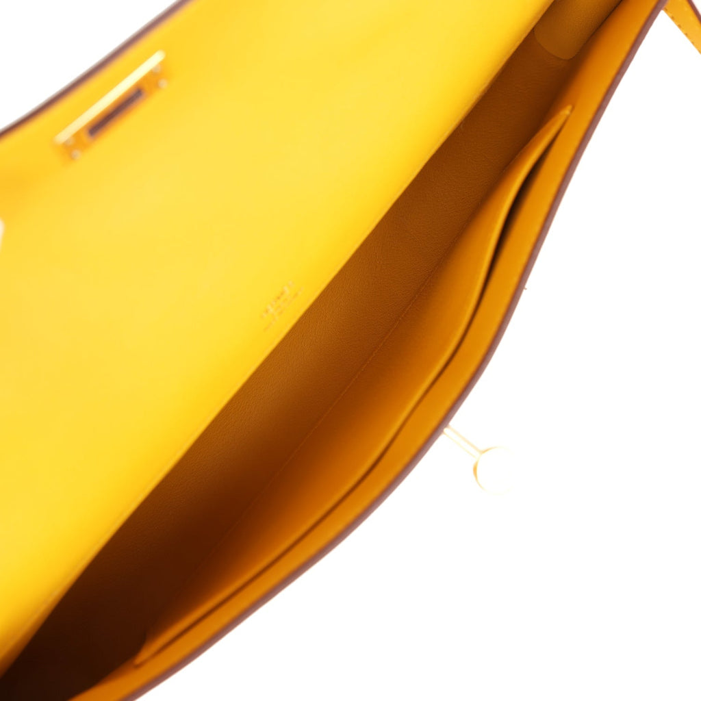 Kelly Cut Jaune Ambre Swift Gold Hardware