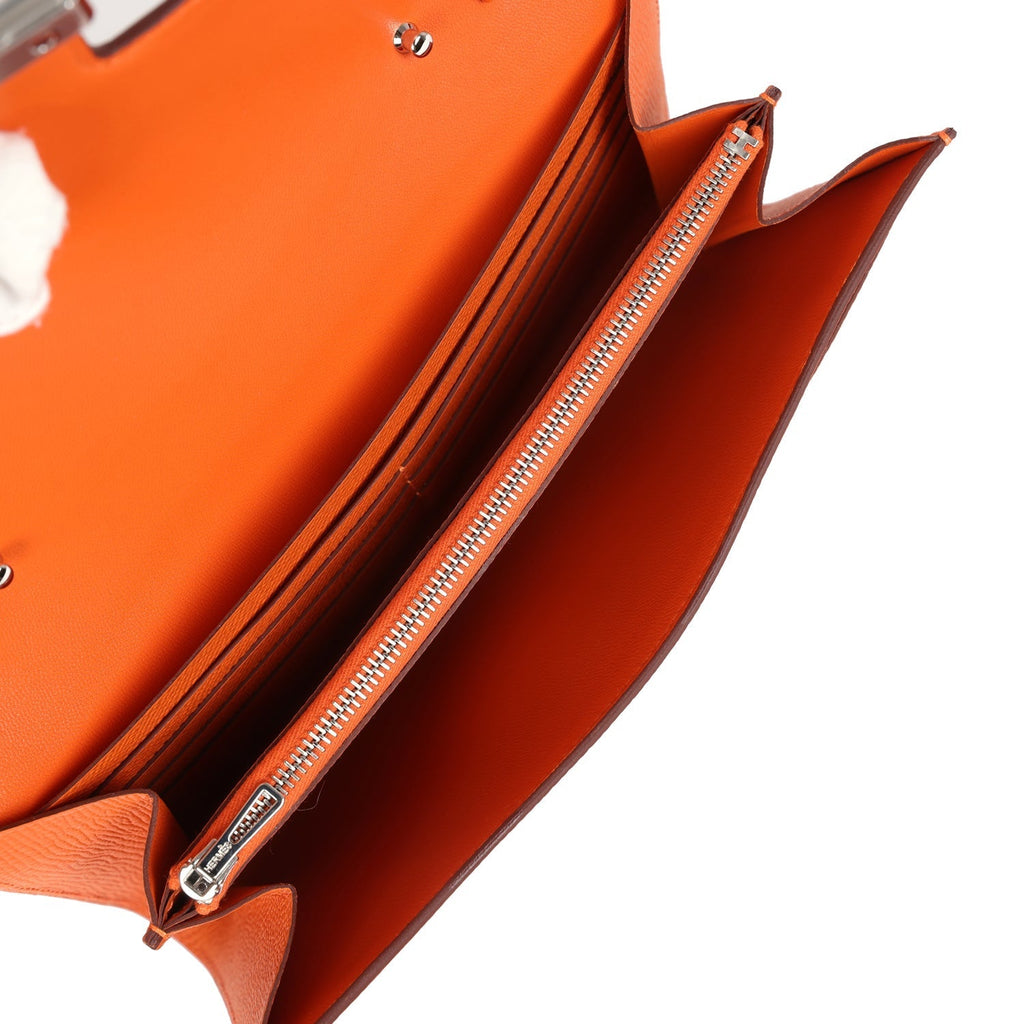 Constance Wallet To Go Orange Epsom Palladium Hardware