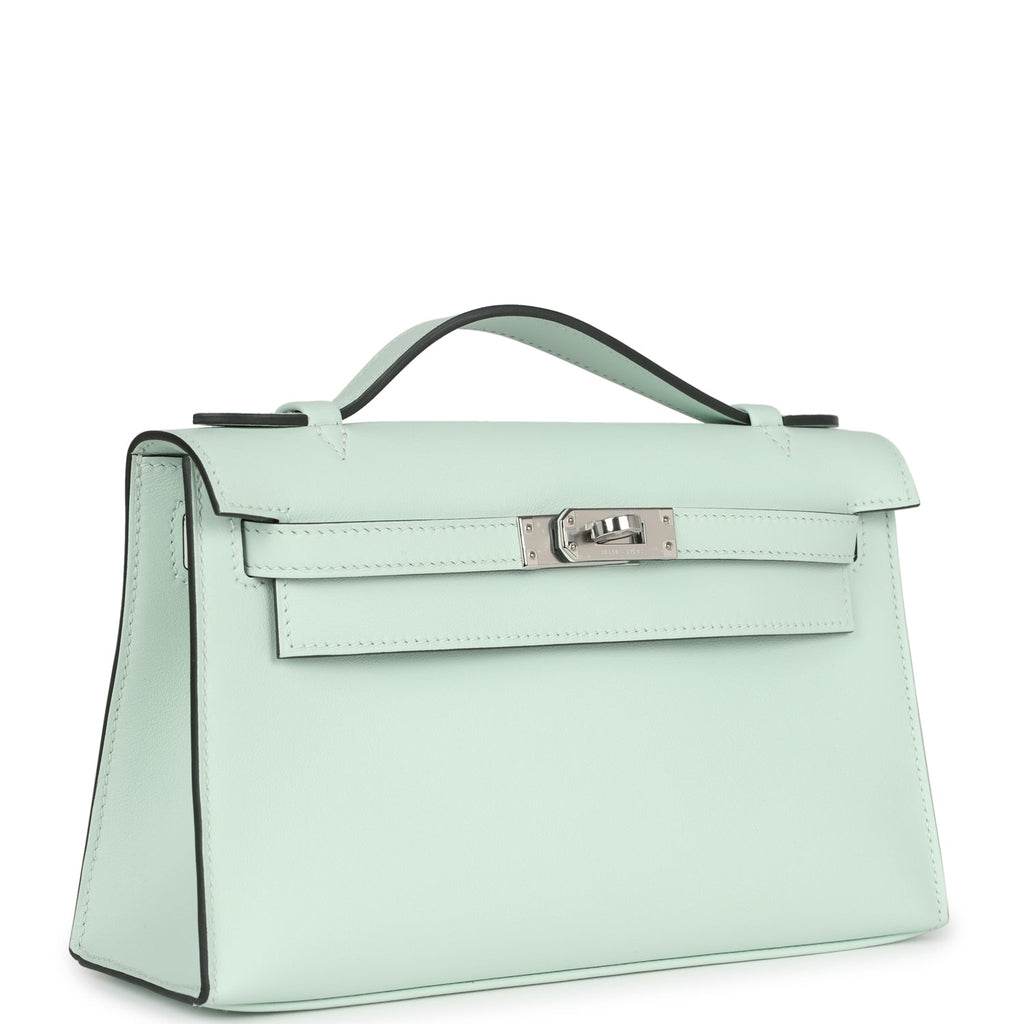 Kelly Pochette Vert Peppermint Swift Palladium Hardware