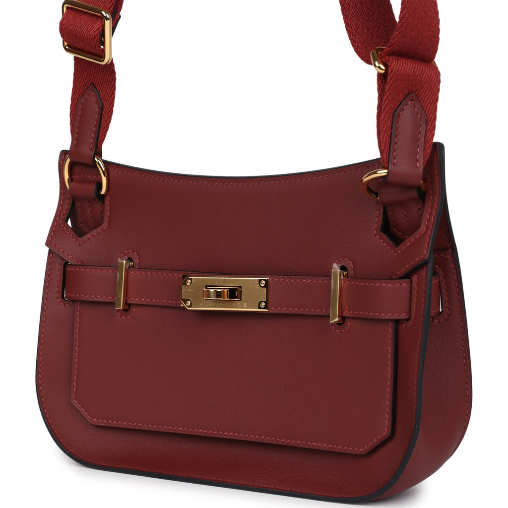 Mini Jypsiere Rouge H Swift Gold Hardware