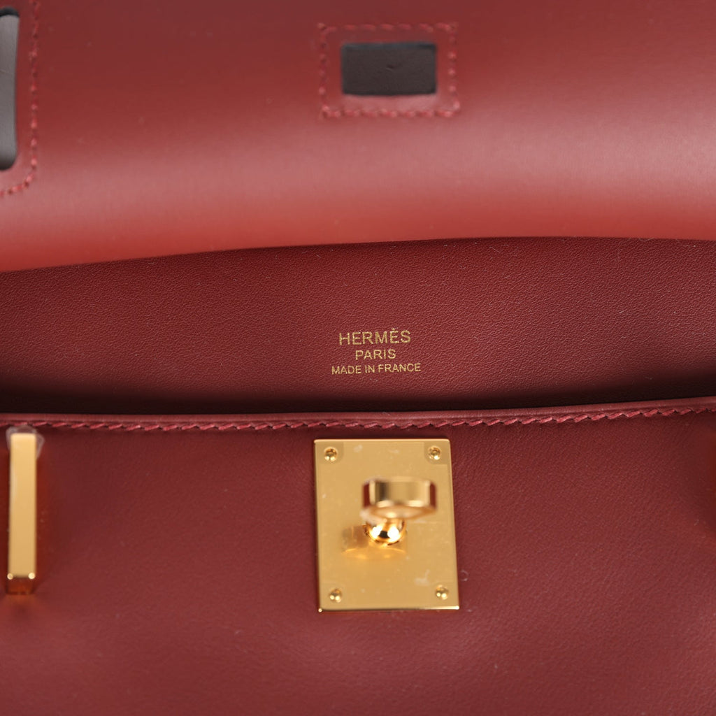 Mini Jypsiere Rouge H Swift Gold Hardware