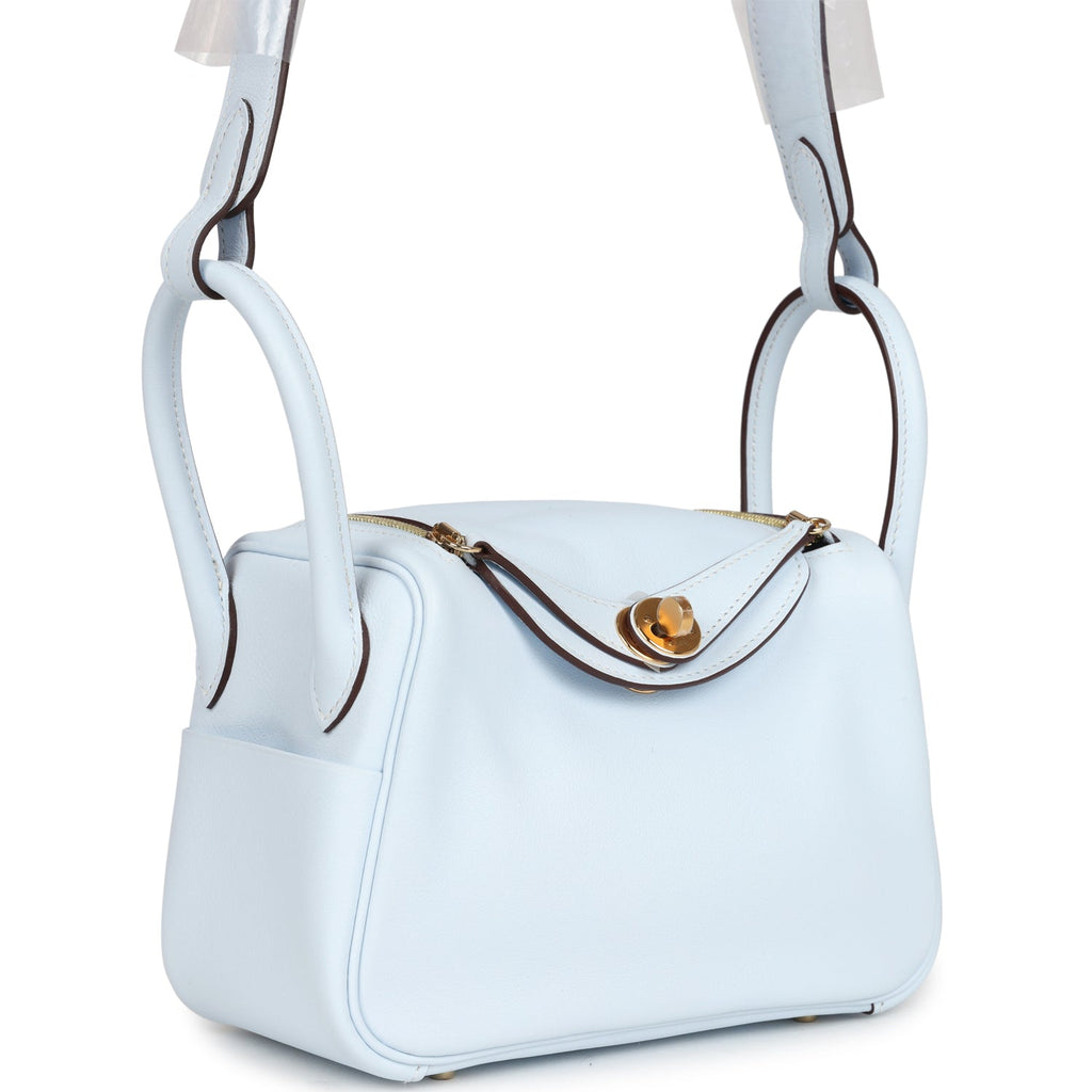Mini Lindy Bleu Brume Swift Gold Hardware