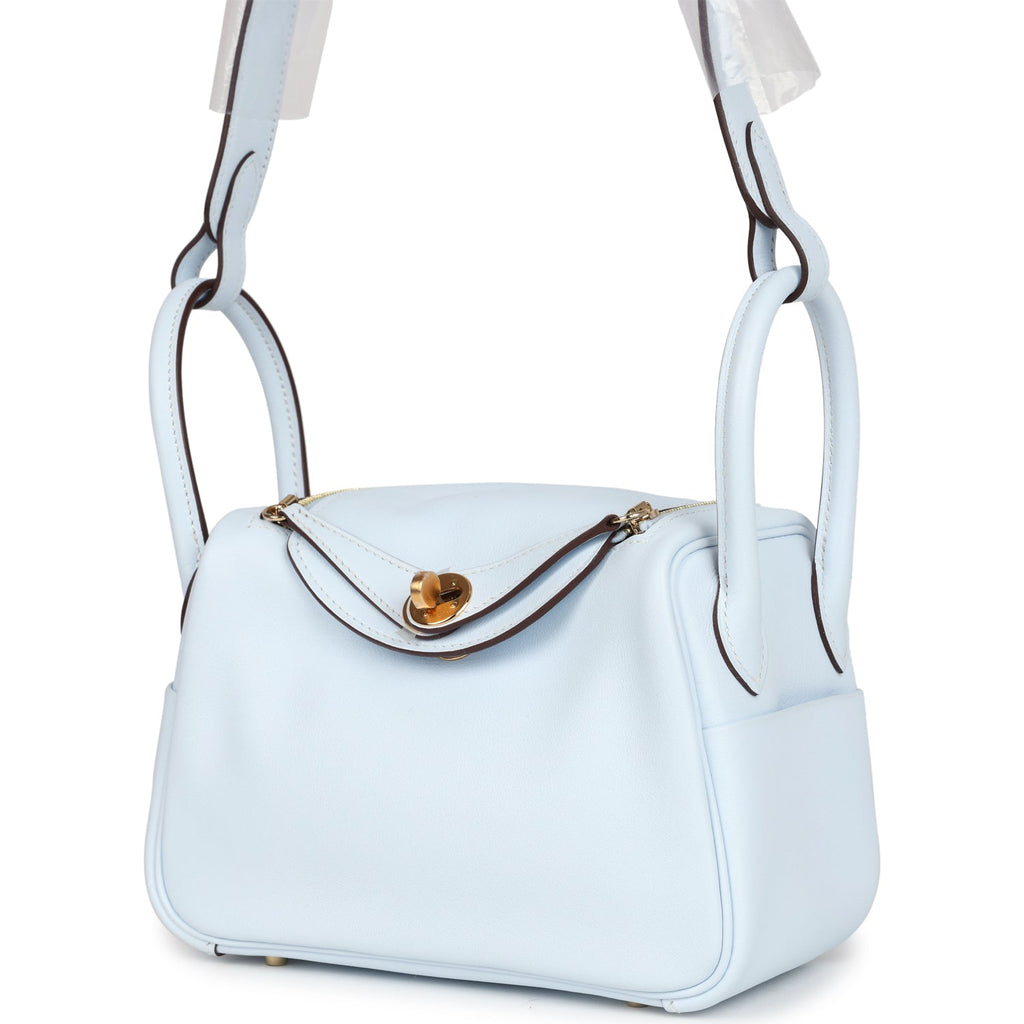Mini Lindy Bleu Brume Swift Gold Hardware