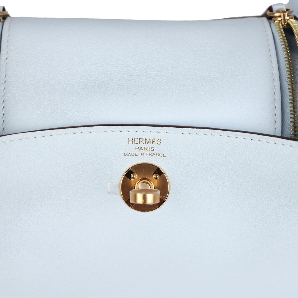 Mini Lindy Bleu Brume Swift Gold Hardware