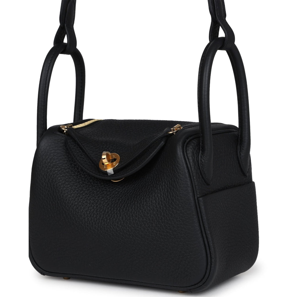 Mini Lindy II Black Clemence Gold Hardware