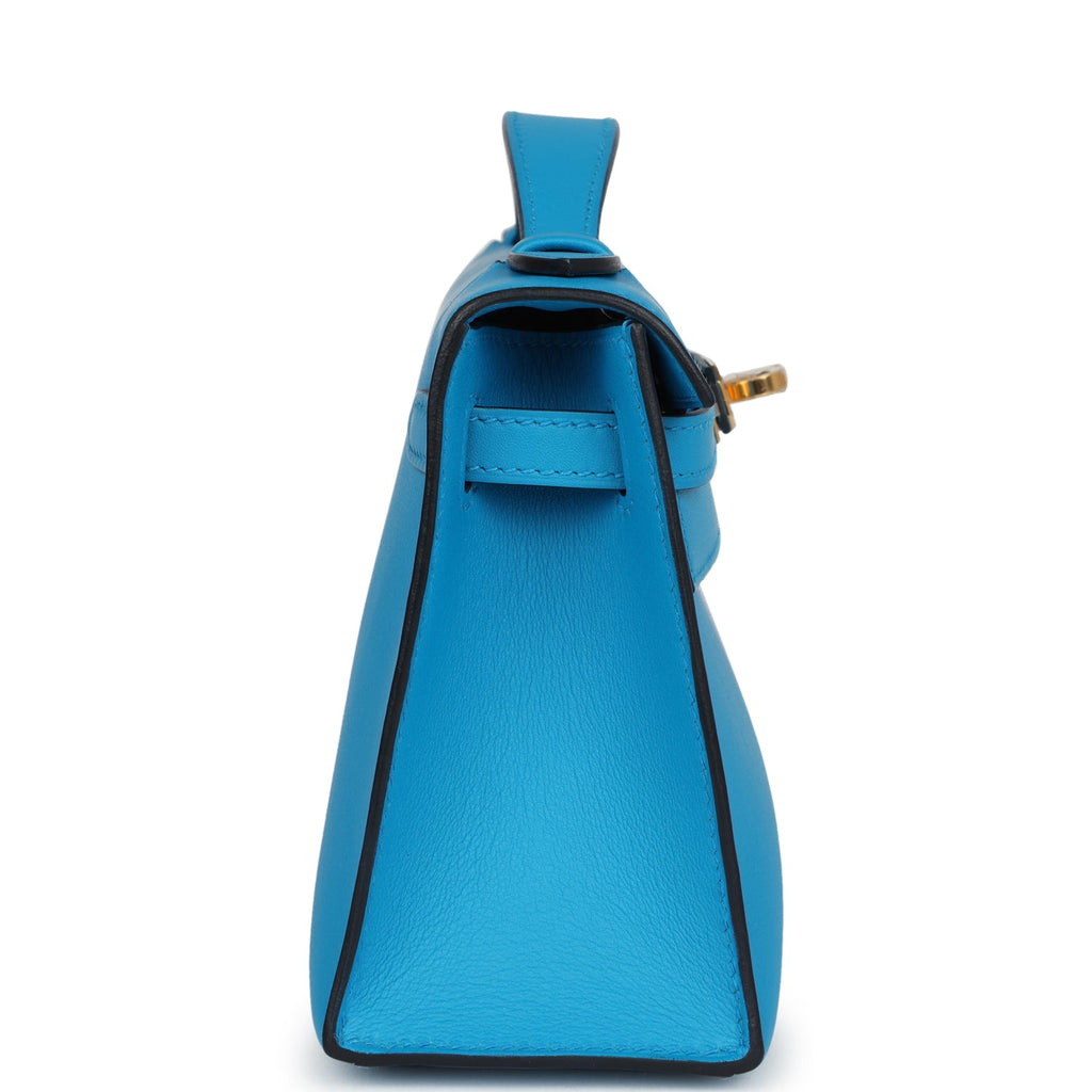 Kelly Pochette Bleu Frida Swift Gold Hardware