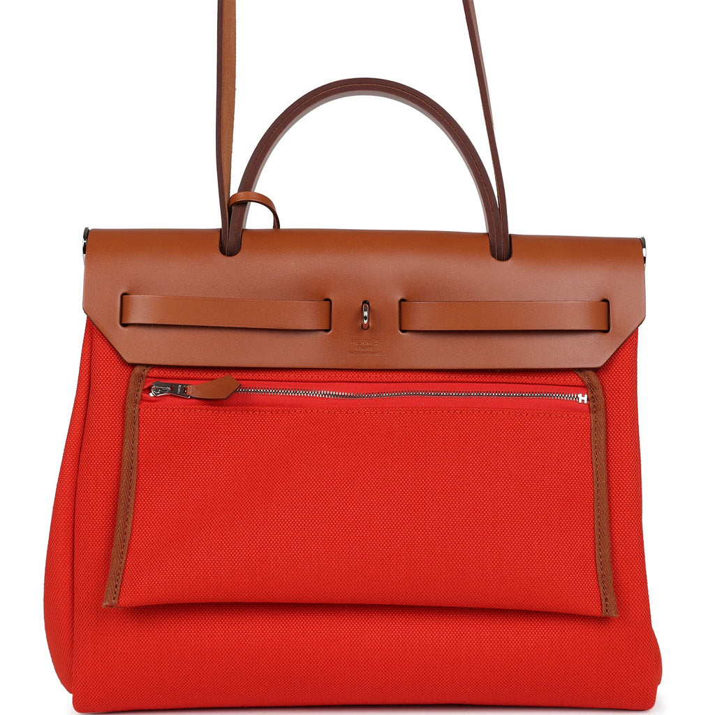 Herbag Zip PM 31 Capucine Toile Militaire & Fauve Vache Hunter Palladium Hardware