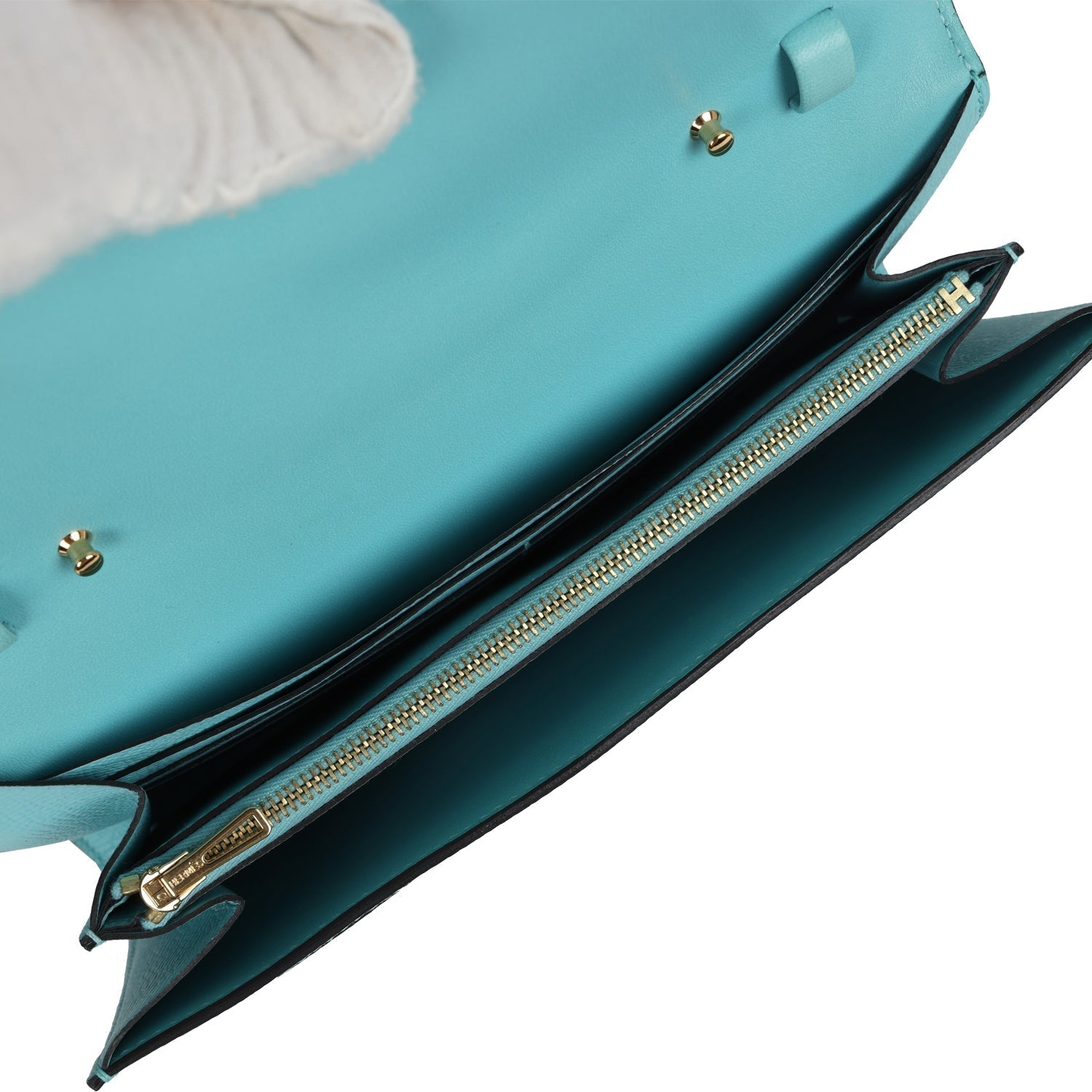 Constance Wallet To Go Bleu Atoll Epsom Gold Hardware