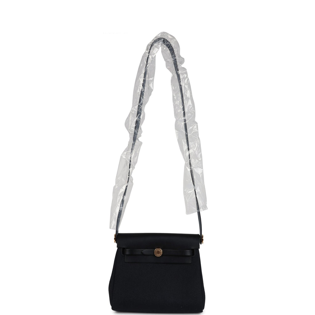 Herbag Zip 20 Mini Black Toile Militaire Canvas and Black Vache Hunter Gold Hardware