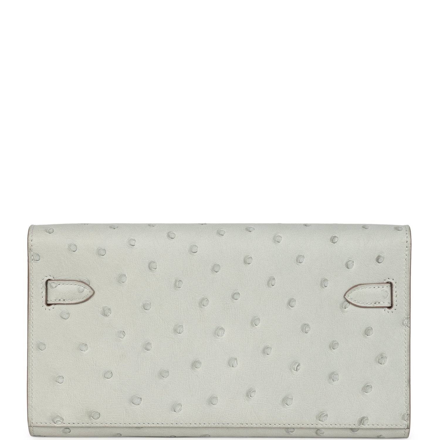 Kelly Wallet To Go Gris Perle Ostrich Gold Hardware