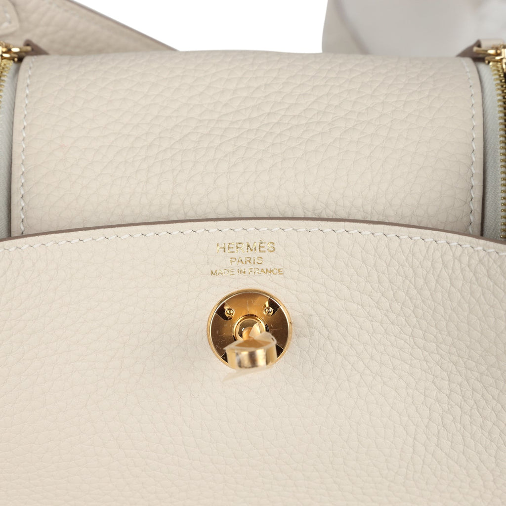 Mini Lindy II Craie Clemence Gold Hardware